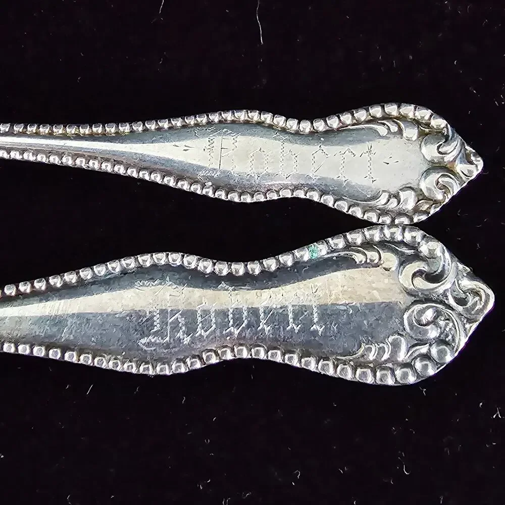 Vintage Rockford Silver Plate Co Fork Spoon Children's Engraved 